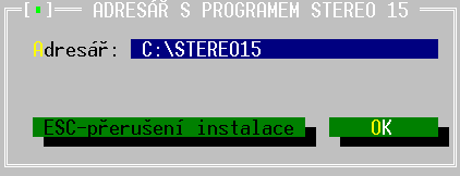 Volba adresáře s programem STEREO 15